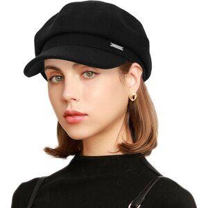 Women's Cotton Polyester Newsboy Cap Retro Vintage 8-Panel Cabbie Hat